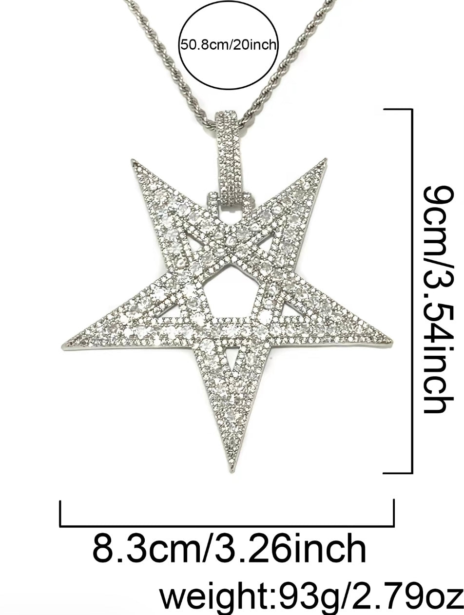 1:1 ICED OUT STAR NECK BLING