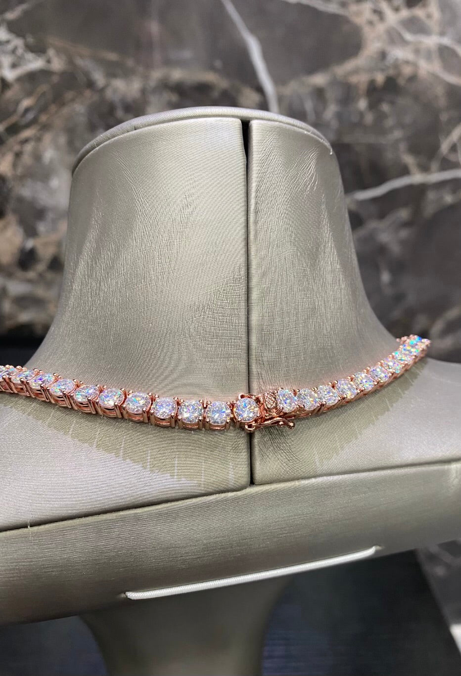 1:1 Rose Gold Iced Out Neck Bling