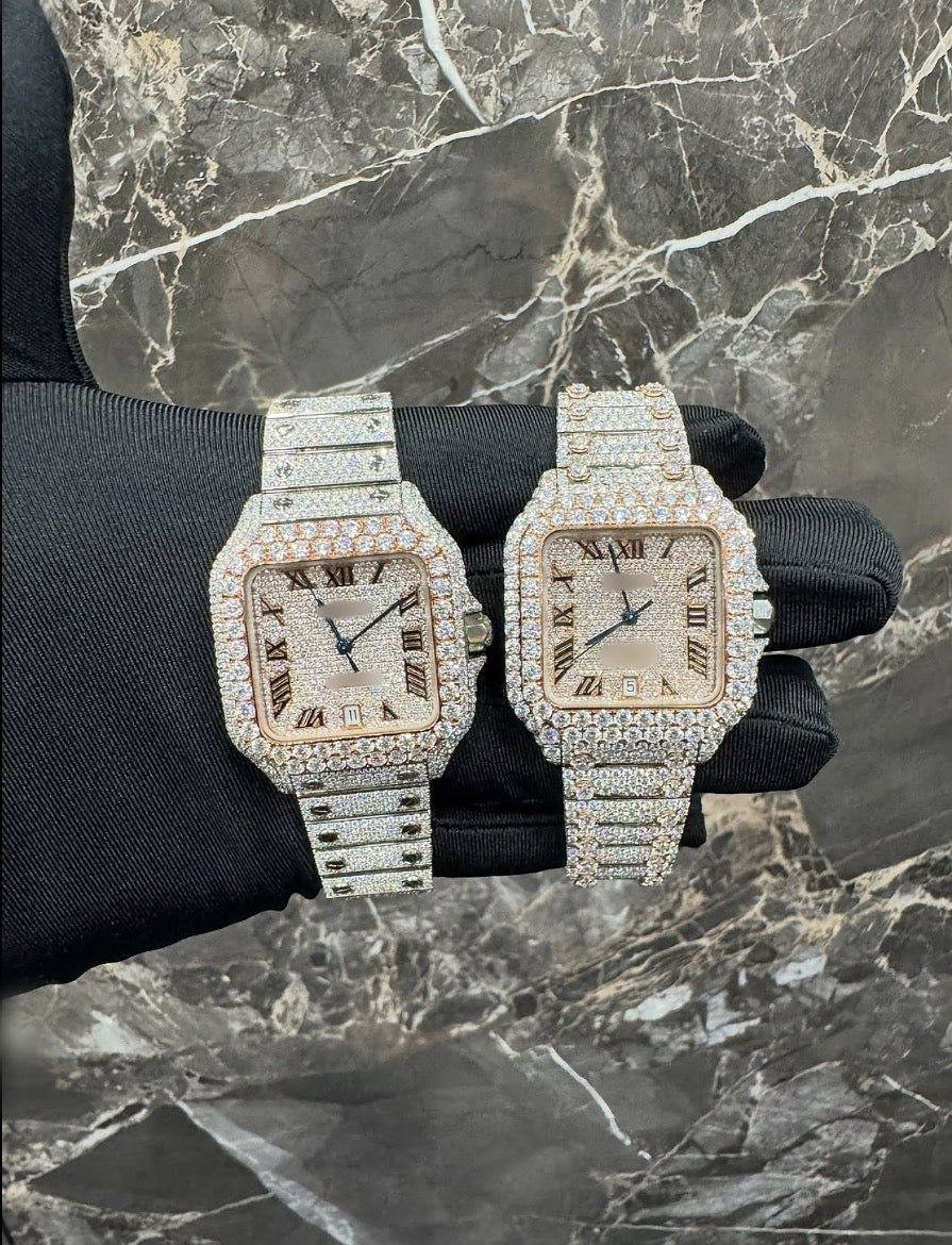 1:1 ICED OUT TWO TONE WRIST BLING SET