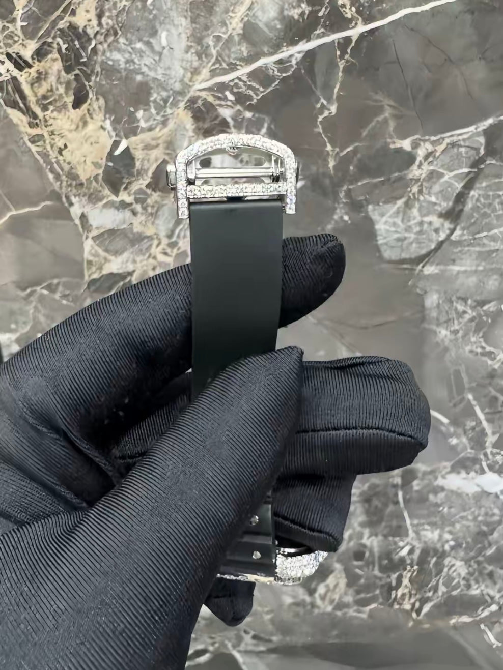 1:1 Iced Out Black Band Luxury Wrist Bling