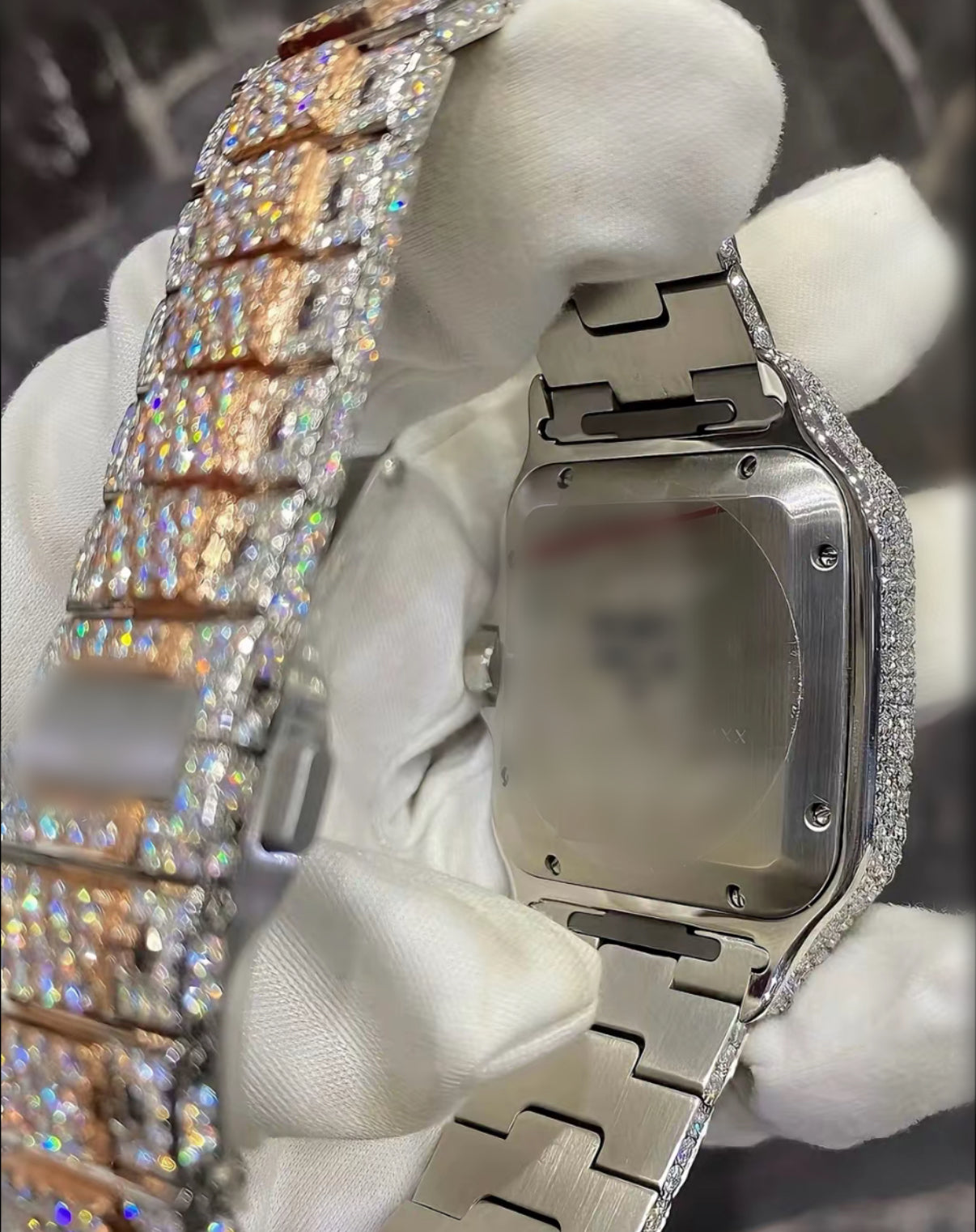 1:1 Iced Out Double Link Wrist Bling