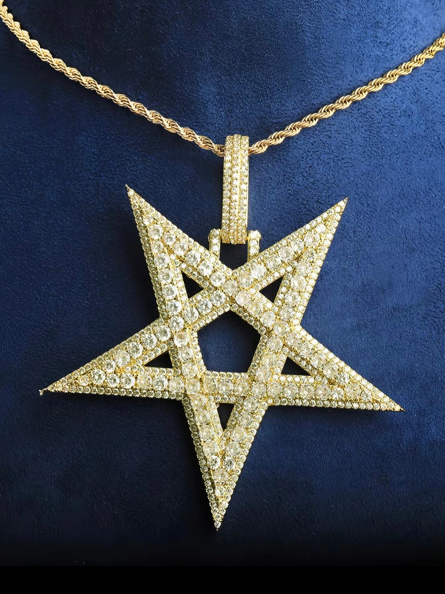 1:1 ICED OUT STAR NECK BLING