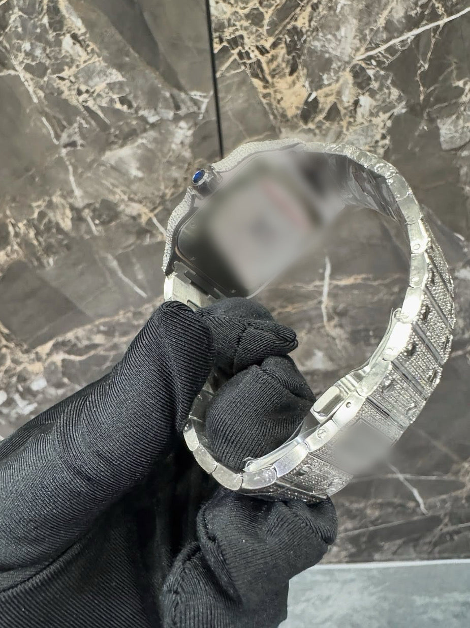 1:1 Fully Iced Out Teal Wrist Bling