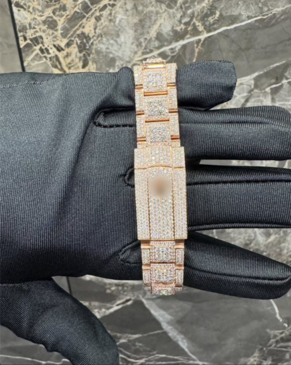 1:1 Iced Out Rose Gold Wrist Bling