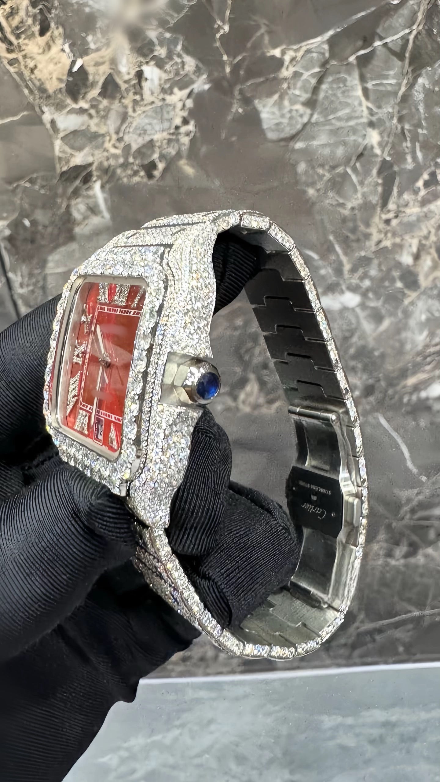 1:1 Iced Out Red Face Wrist Bling