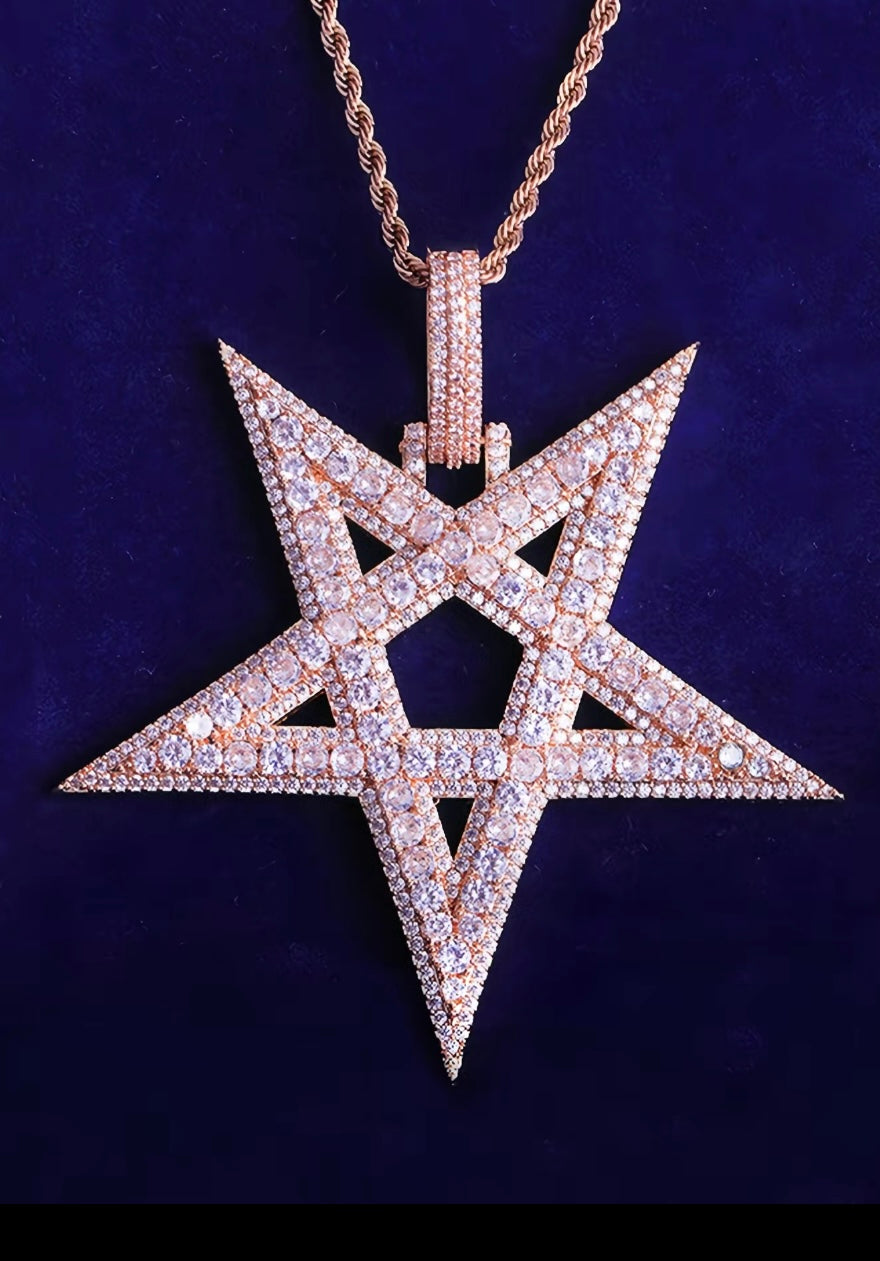 1:1 ICED OUT STAR NECK BLING