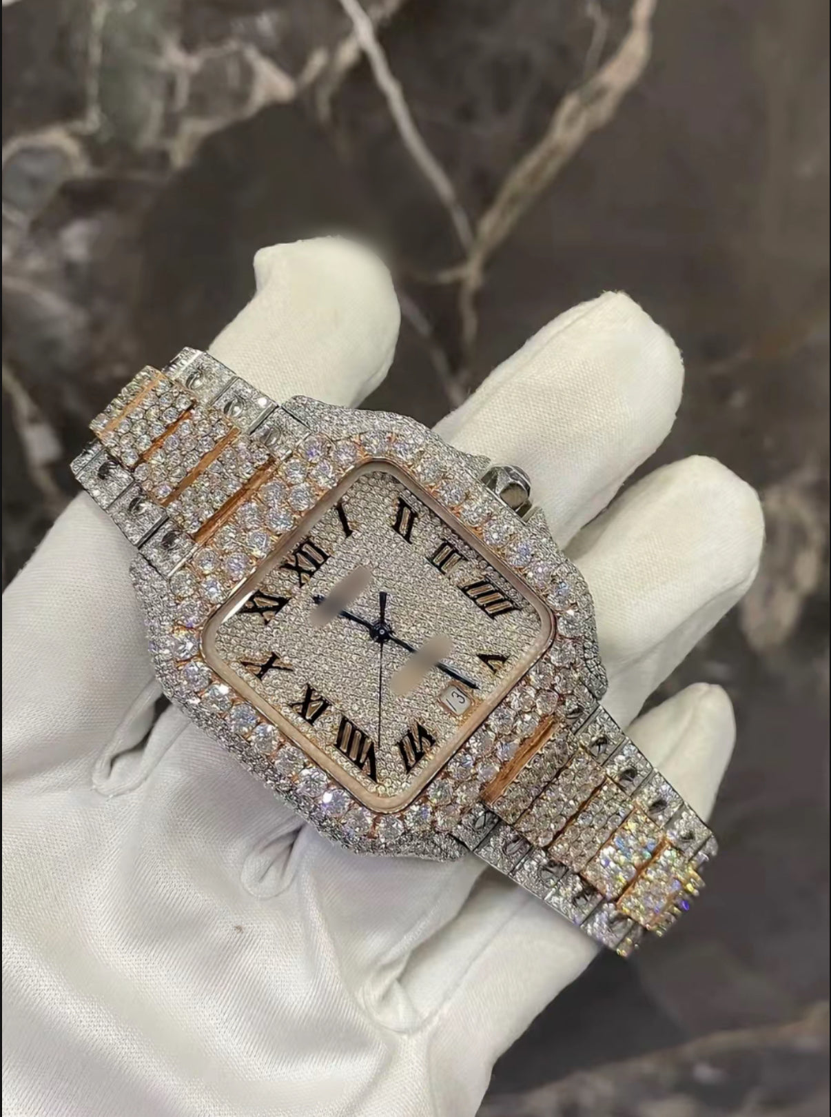 1:1 Iced Out Double Link Wrist Bling