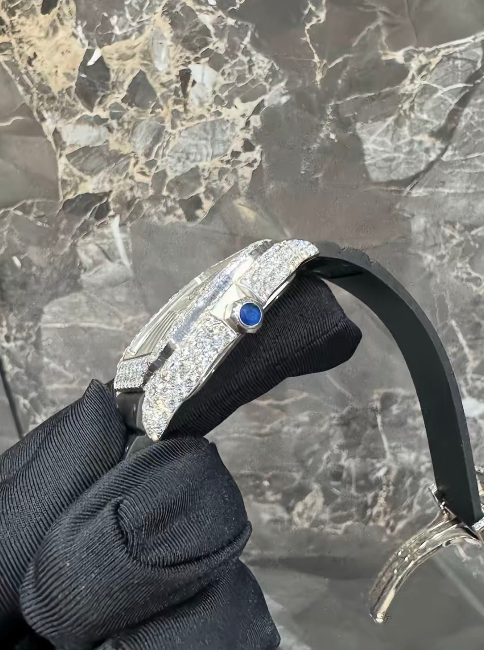 1:1 Iced Out Black Band Luxury Wrist Bling