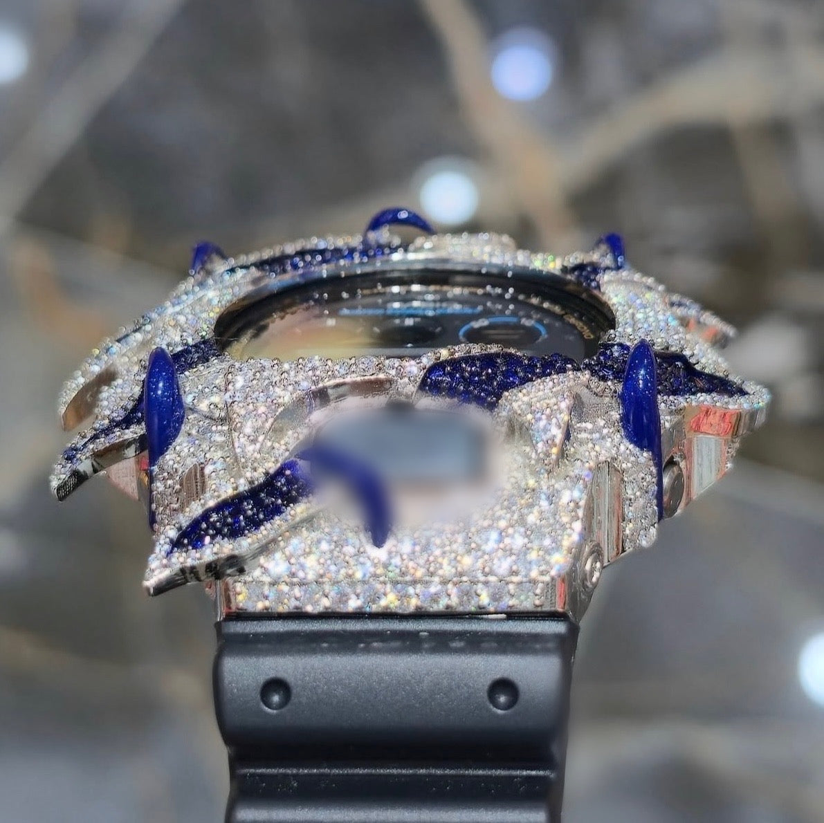 1:1 Iced Out Blue Tiger Scratch Shocker Wrist Bling