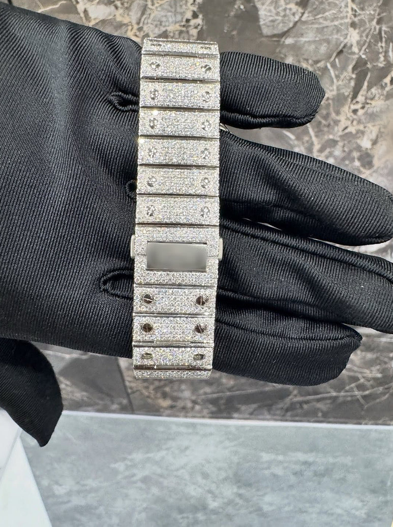 1:1 ICED OUT RED DIAL LUXURY WRIST BLING