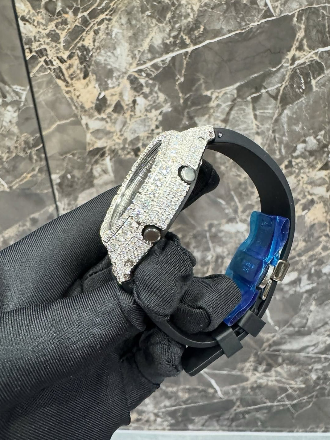 1:1 Iced Out Black Face Shocker Wrist Bling