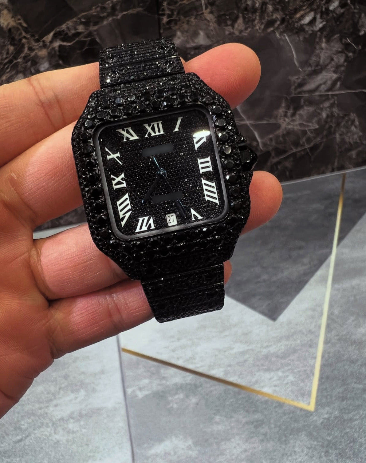 1:1 Fully Blacked Out Bussdown Wrist Bling