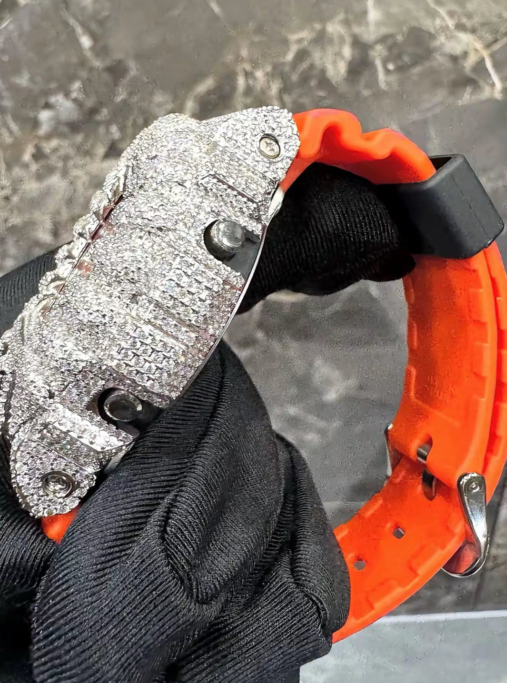 1:1 Iced Out Orange Shocker Wrist Bling