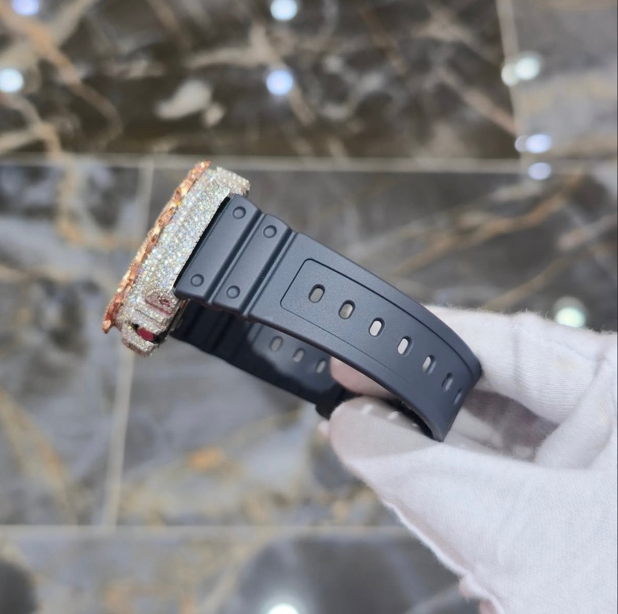 1:1 Iced Out Blue Face Thorn Shock Wrist Bling