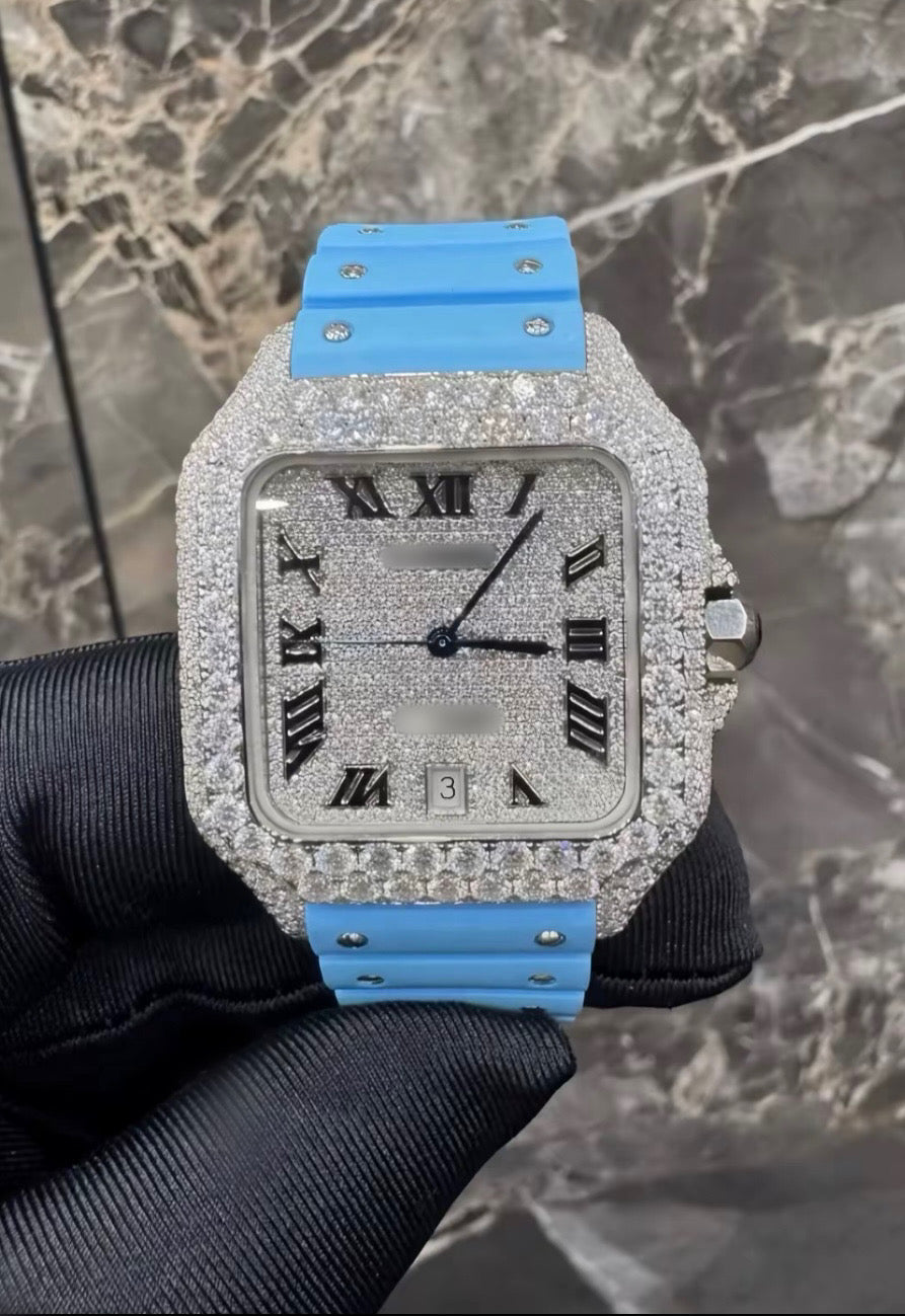 1:1 ICED OUT BABY BLUE WRIST BLING