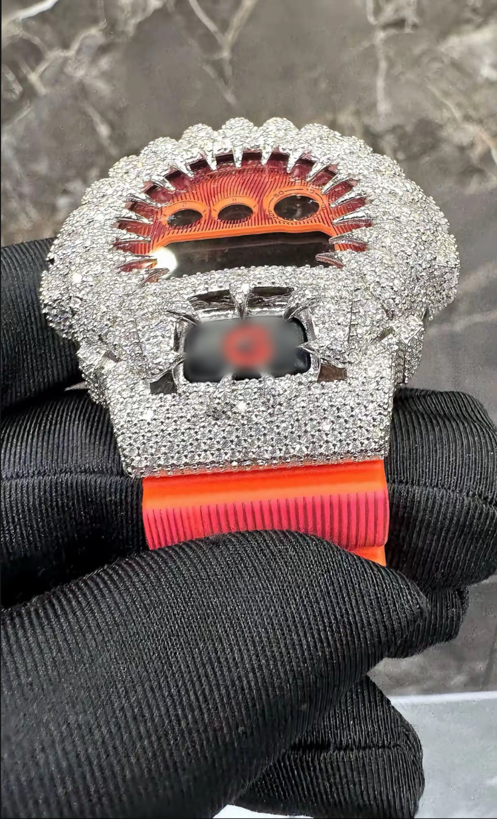1:1 Iced Out Orange Shocker Wrist Bling