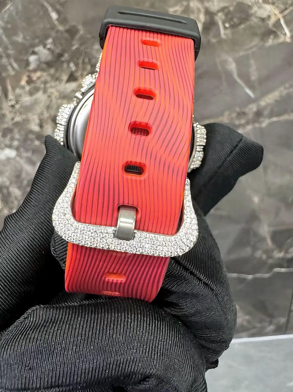 1:1 Iced Out Orange Shocker Wrist Bling