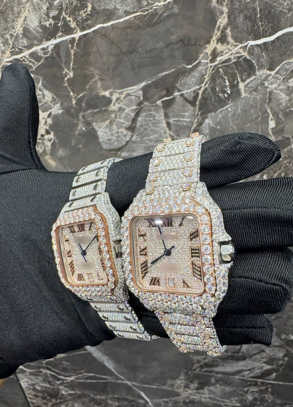 1:1 ICED OUT TWO TONE WRIST BLING SET