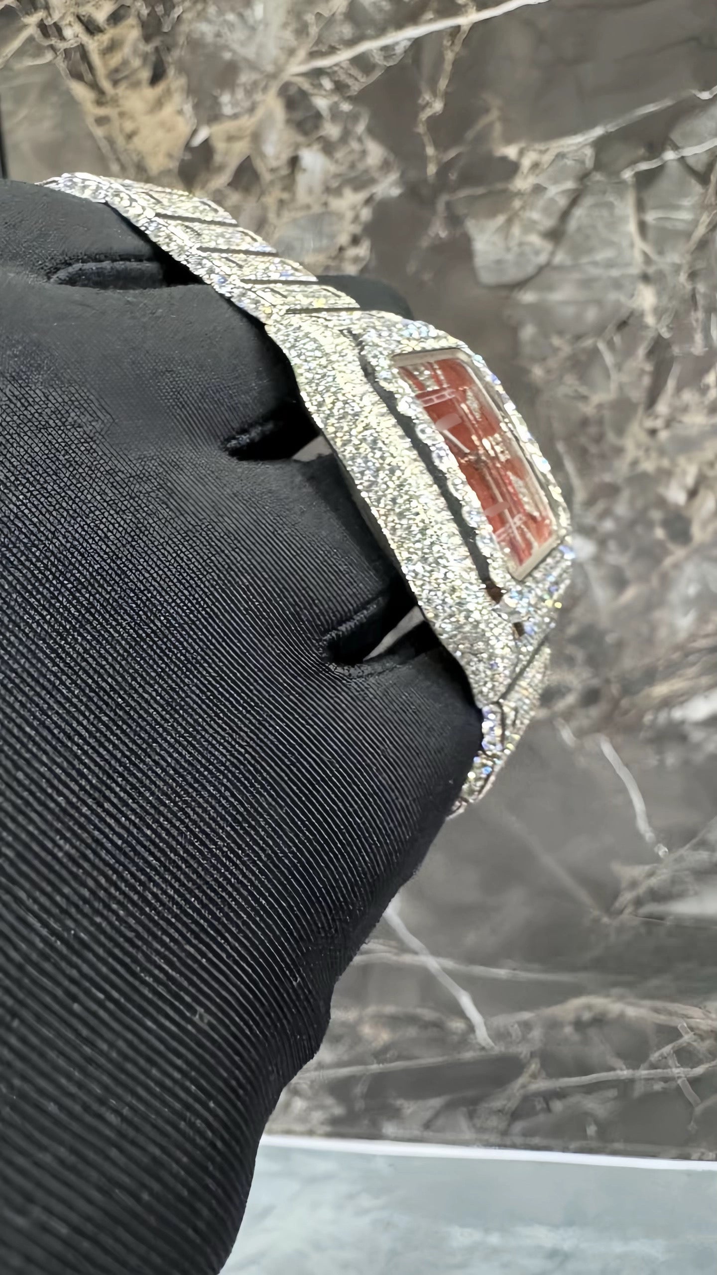 1:1 Iced Out Red Face Wrist Bling