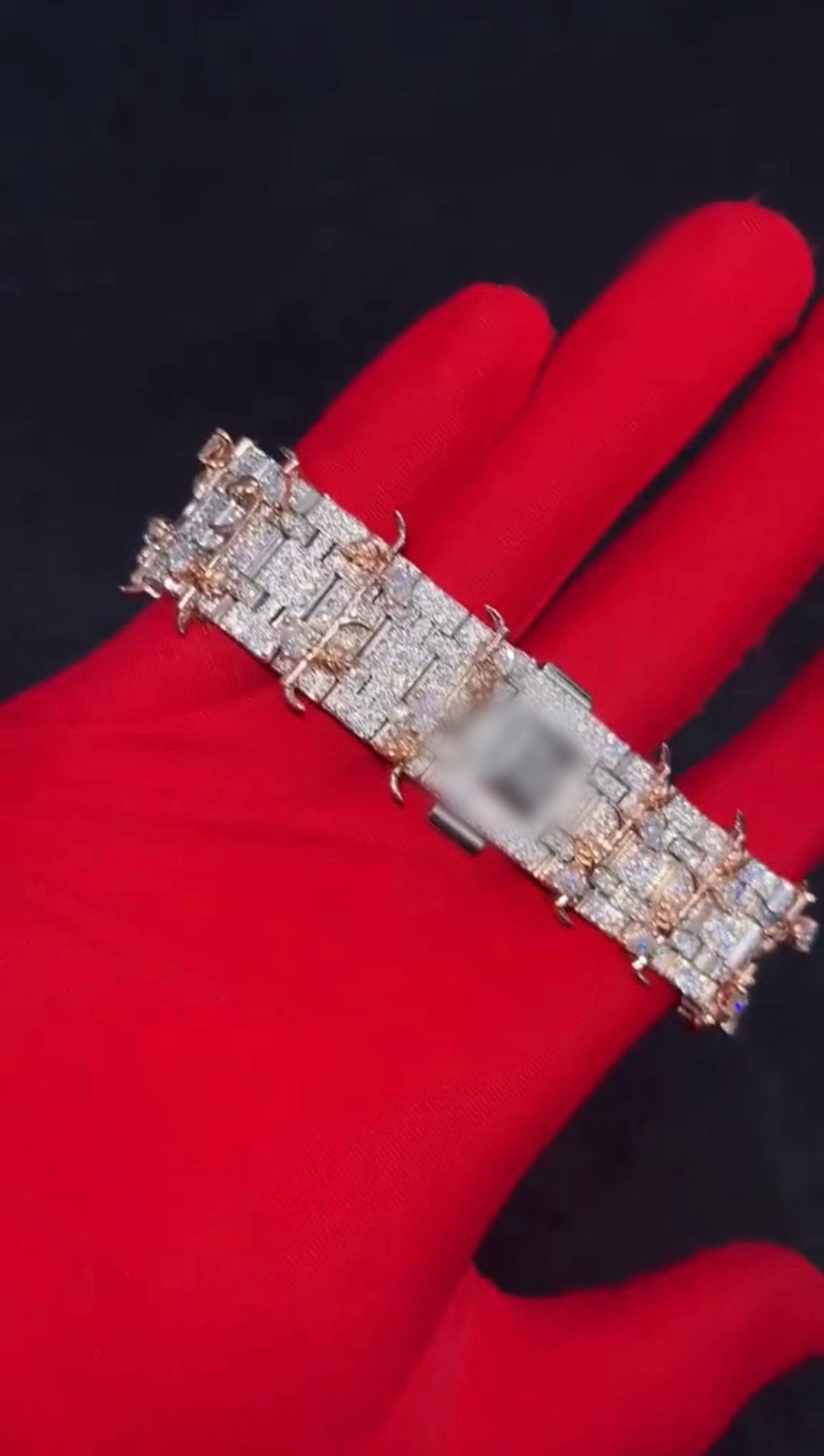 1:1 RED ICED OUT THORN LUXURY WRIST BLING