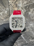 1:1 Red Iced Out Skeleton Wrist Bling