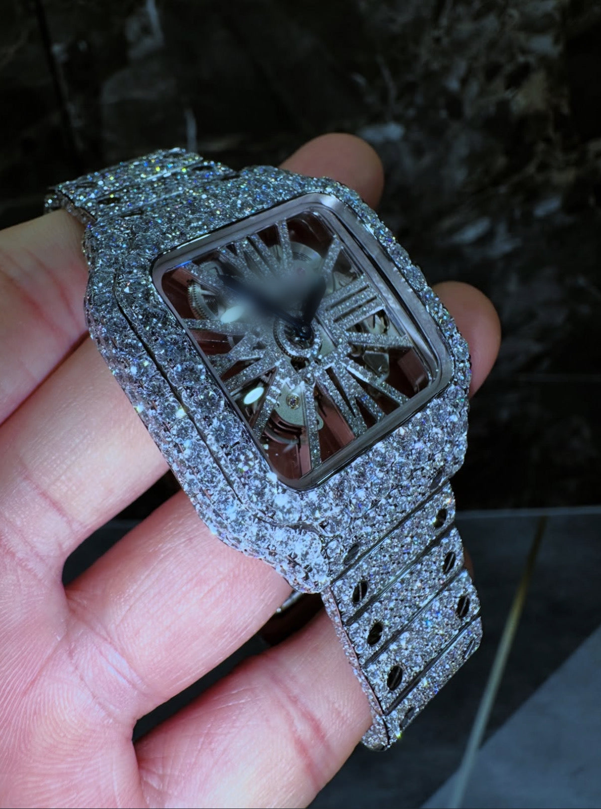 1:1 Iced Out Skeleton Wrist Bling