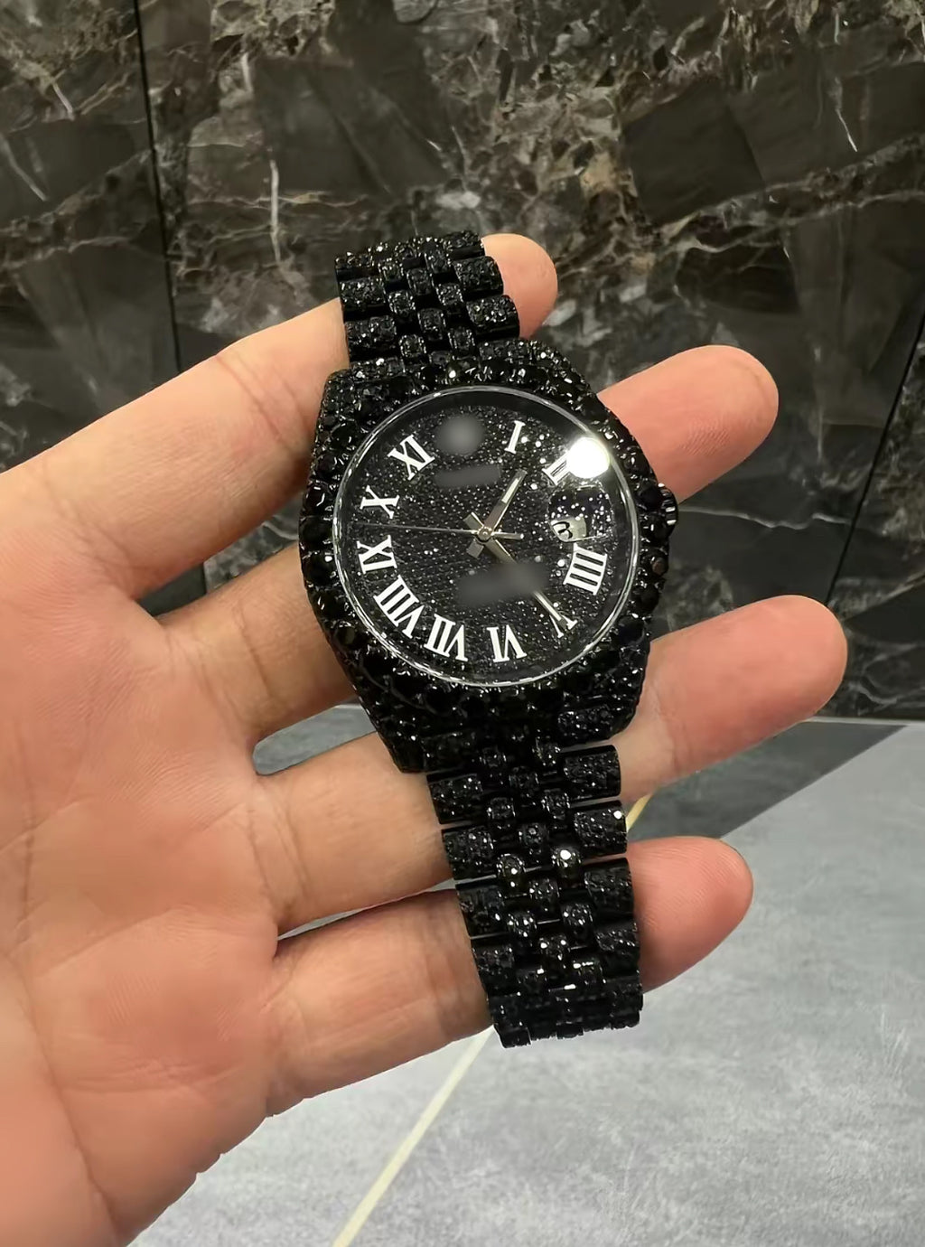 1:1 BLACK ICED OUT WRIST BLING