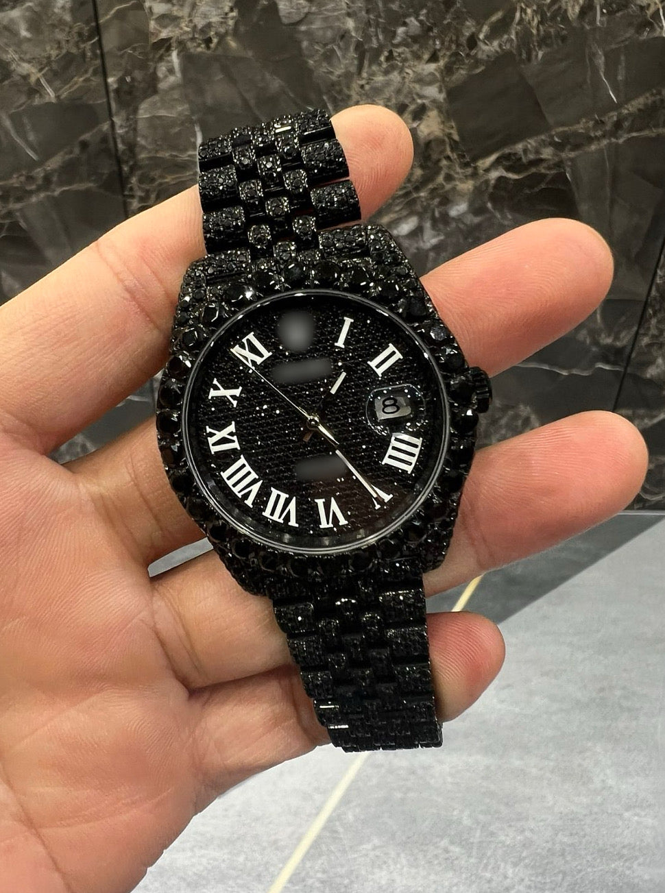 1:1 BLACK ICED OUT WRIST BLING