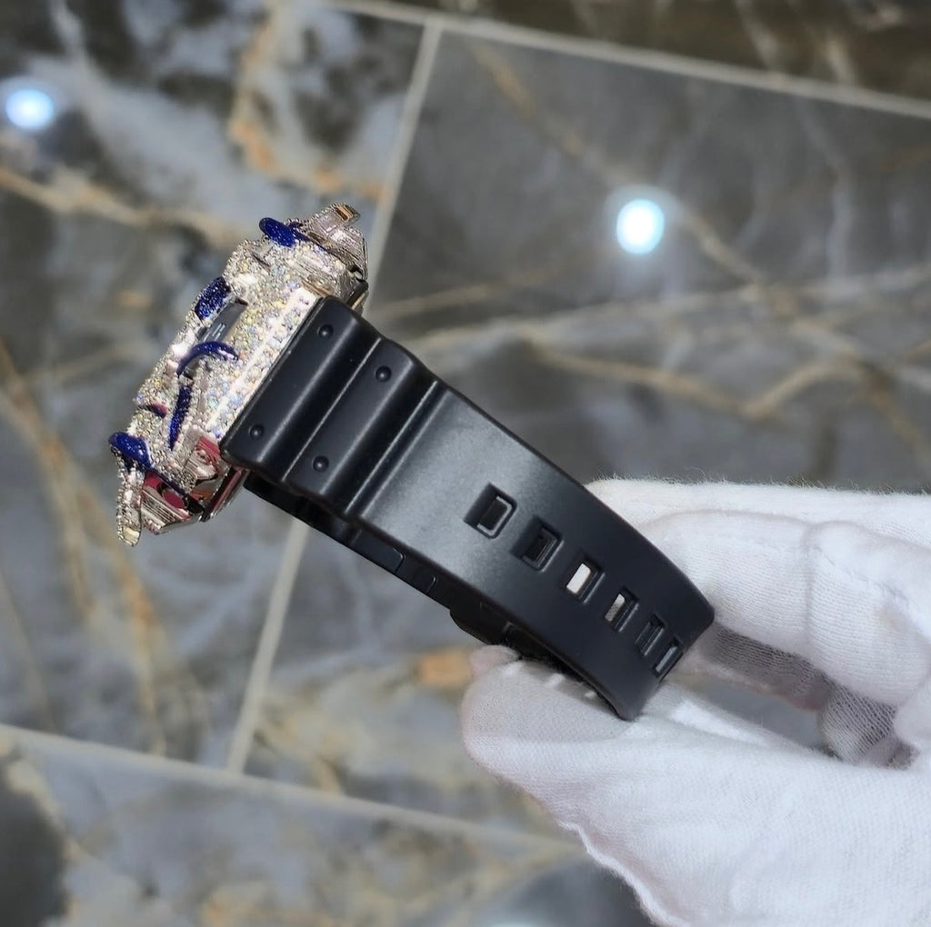 1:1 Iced Out Blue Tiger Scratch Shocker Wrist Bling