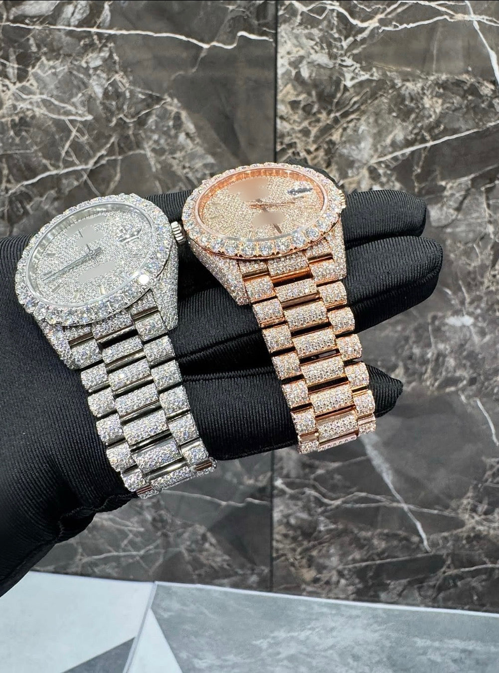 1:1 Fully Iced Out Wrist Bling Set