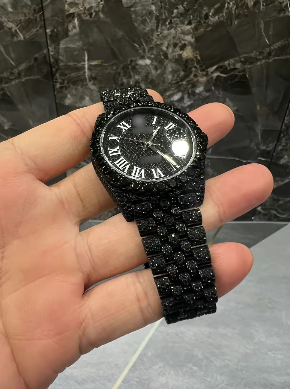 1:1 BLACK ICED OUT WRIST BLING