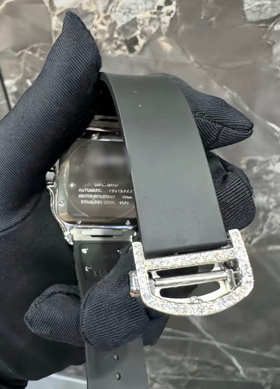 1:1 Iced Out Black Band Luxury Wrist Bling