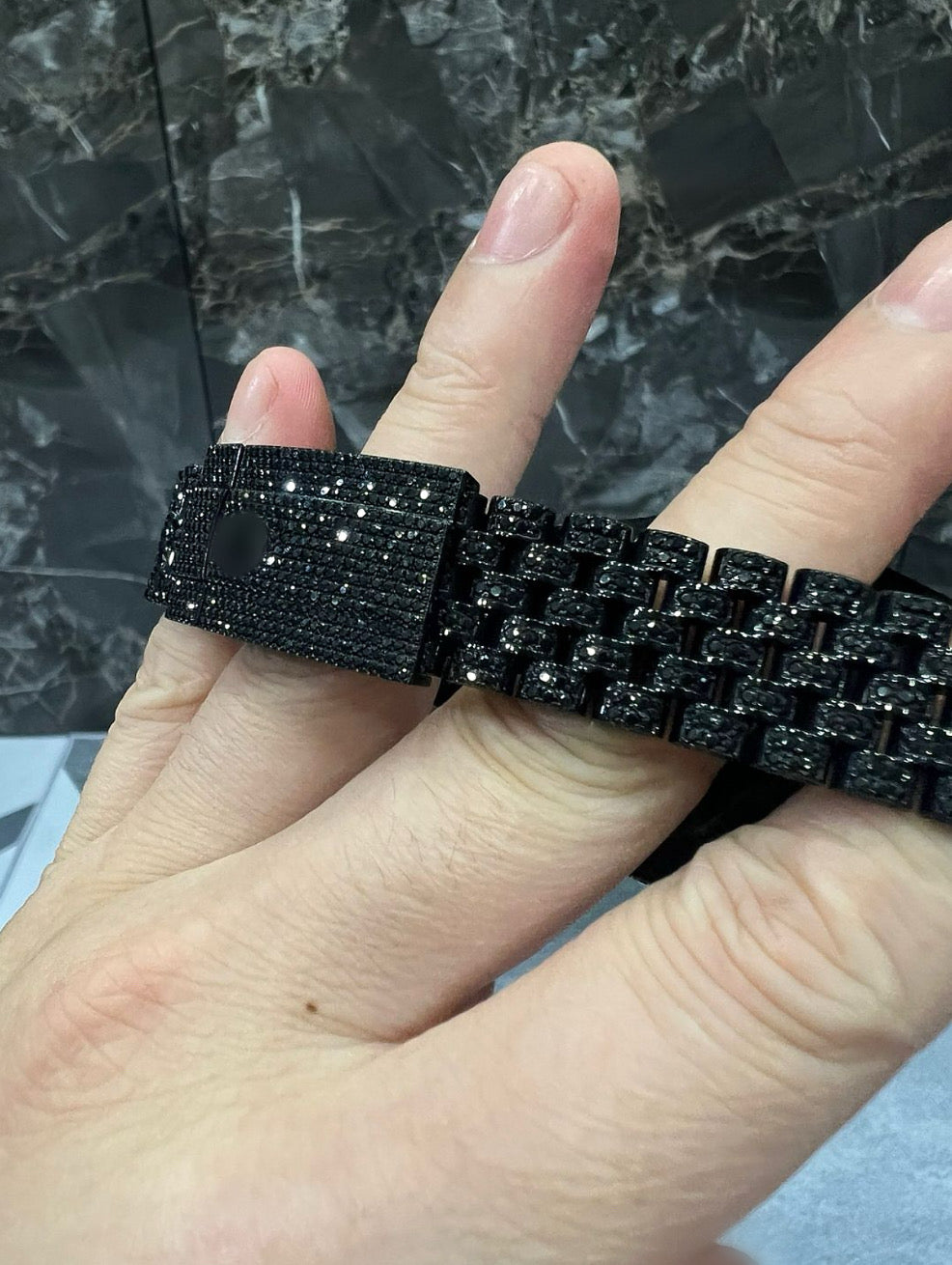 1:1 BLACK ICED OUT WRIST BLING