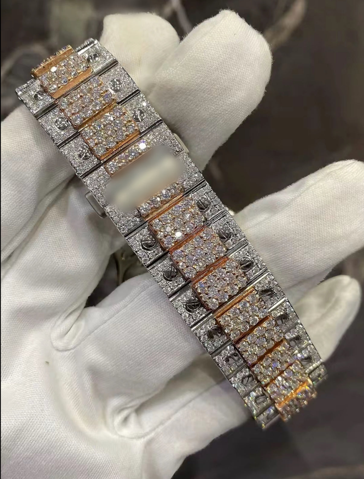 1:1 Iced Out Double Link Wrist Bling