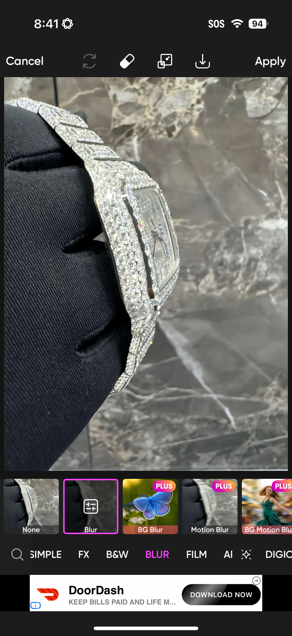 1:1 Iced Out Blue Dial Wrist Bling
