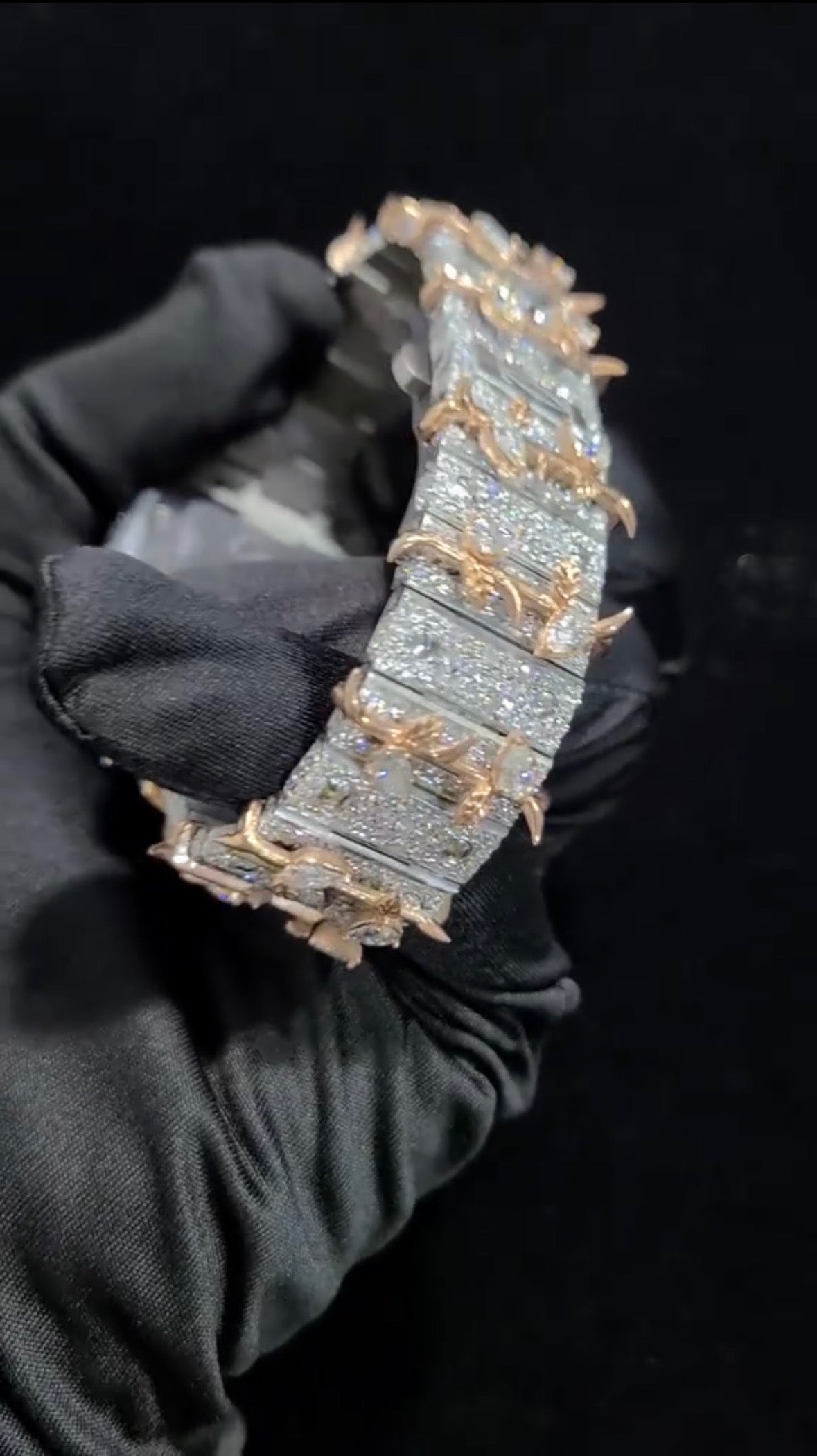 1:1 ICED OUT TWO TONE THORN WRIST BLING