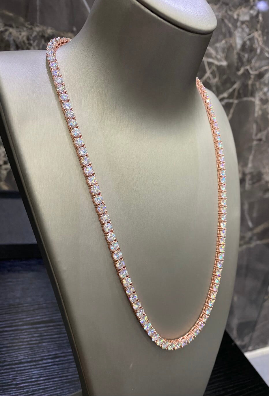 1:1 Rose Gold Iced Out Neck Bling