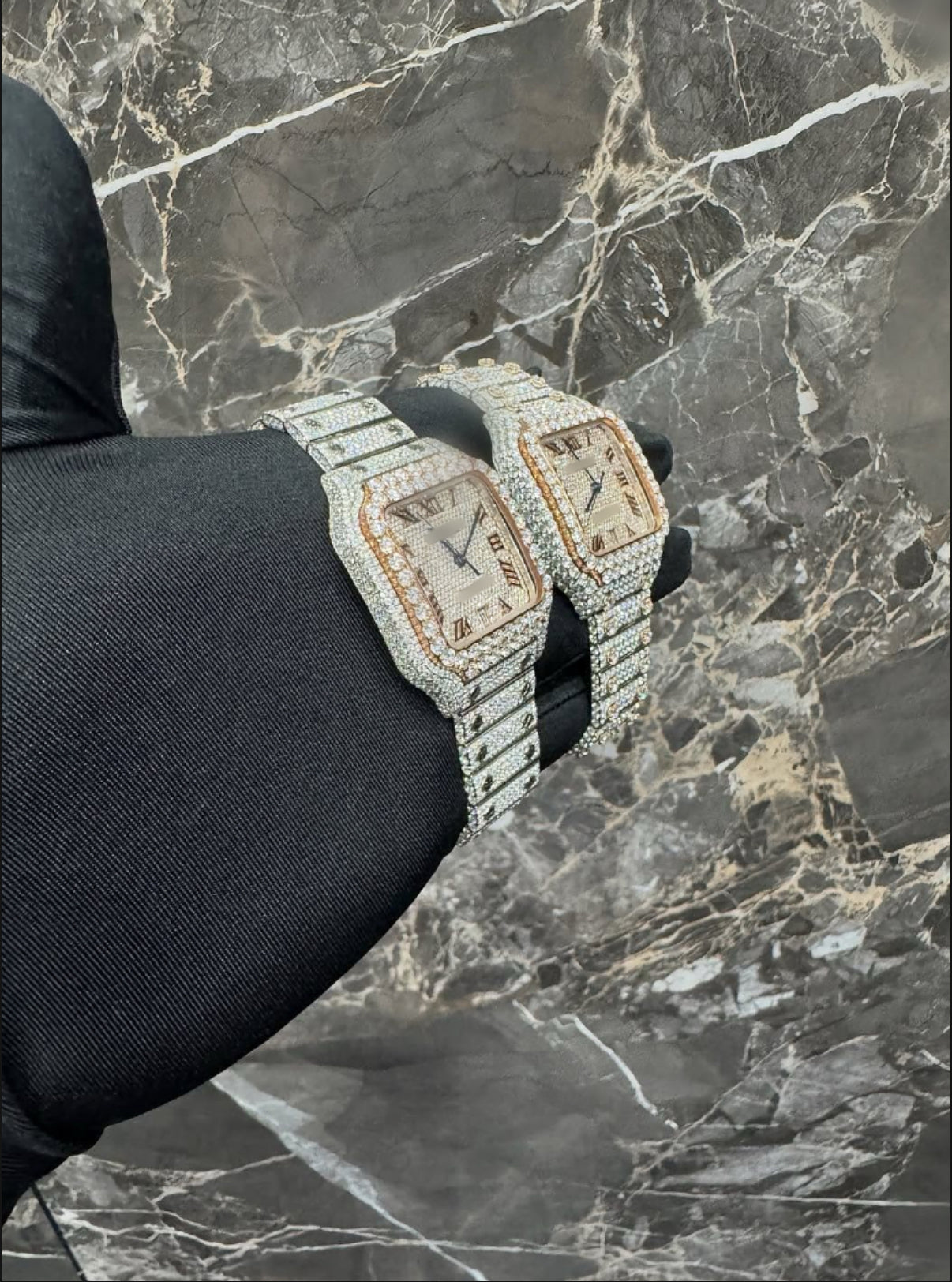 1:1 ICED OUT TWO TONE WRIST BLING SET