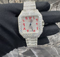 1:1 ICED OUT RED DIAL LUXURY WRIST BLING