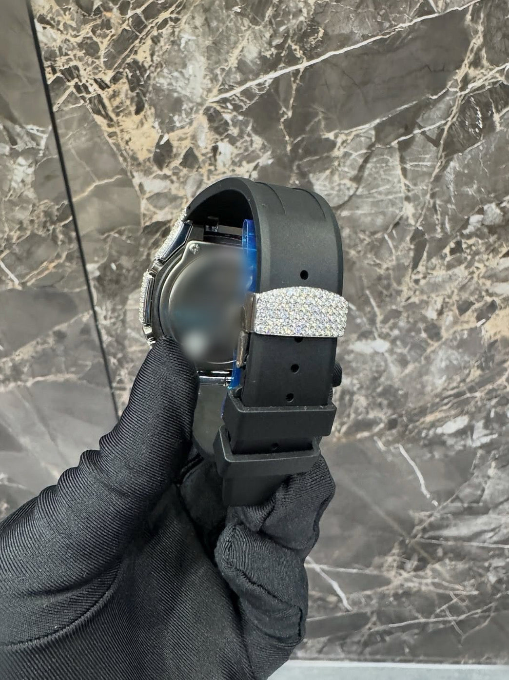 1:1 Iced Out Black Face Shocker Wrist Bling