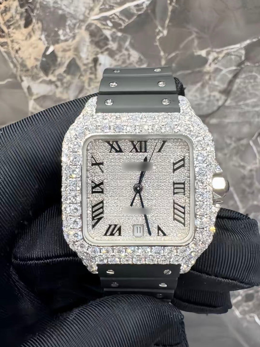 1:1 Iced Out Black Band Luxury Wrist Bling