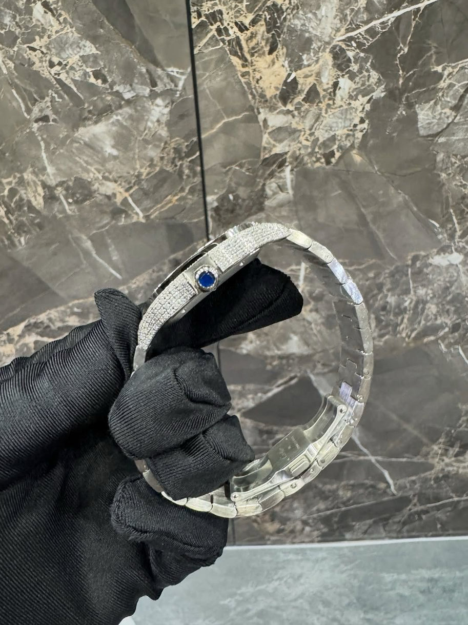 1:1 Fully Iced Out Teal Wrist Bling