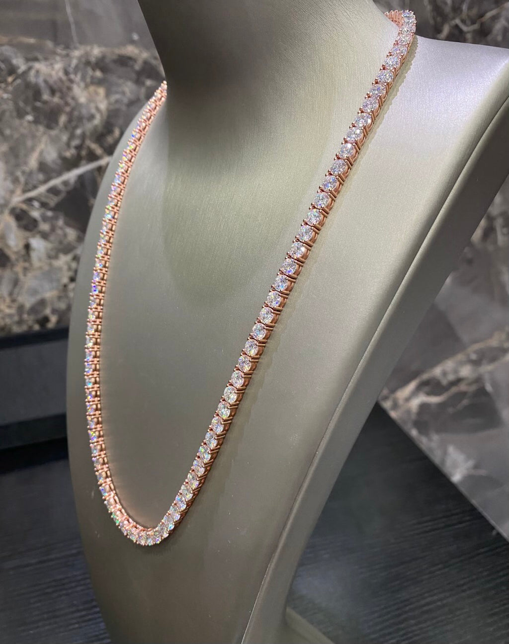1:1 Rose Gold Iced Out Neck Bling