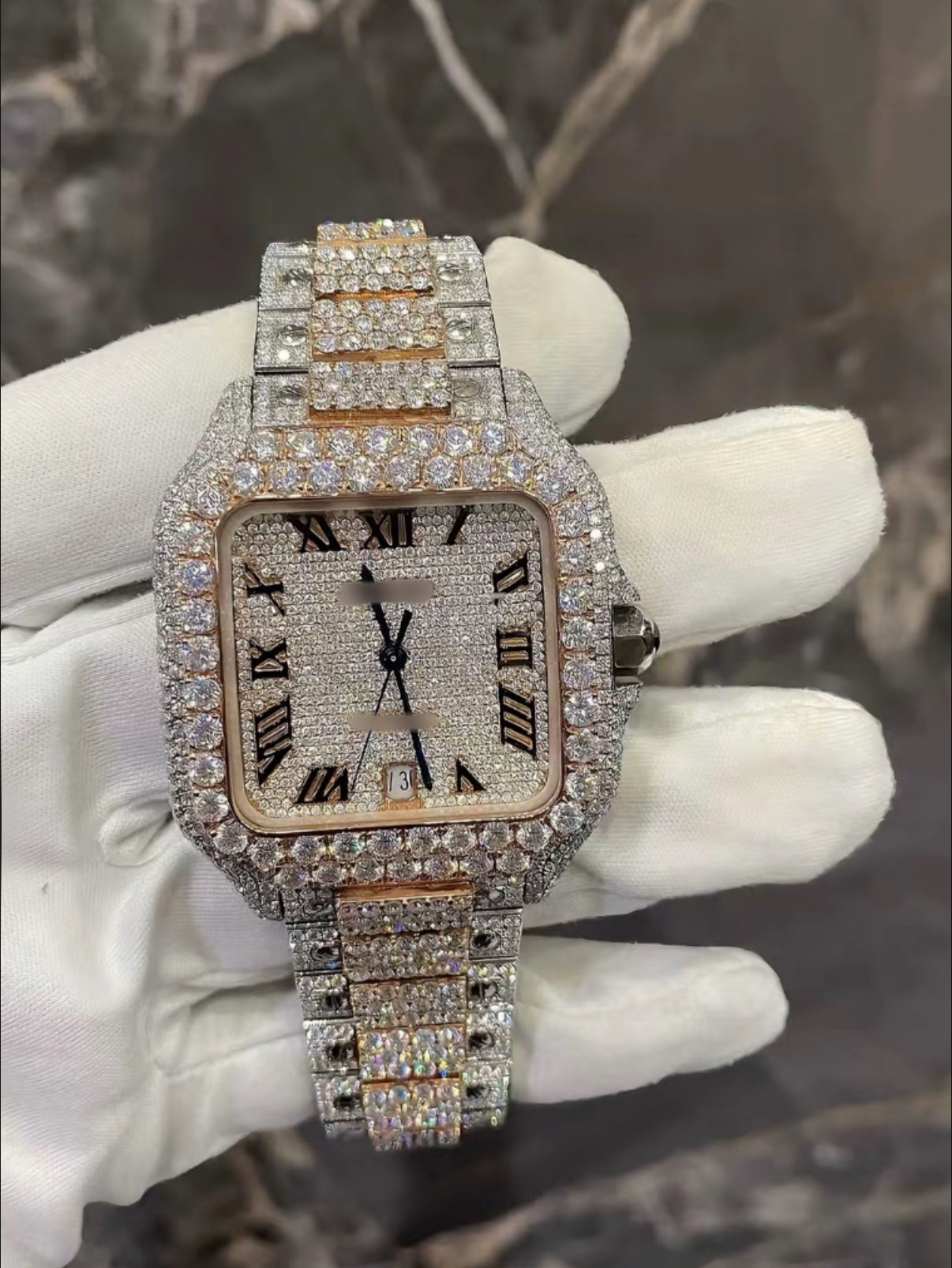 1:1 Iced Out Double Link Wrist Bling