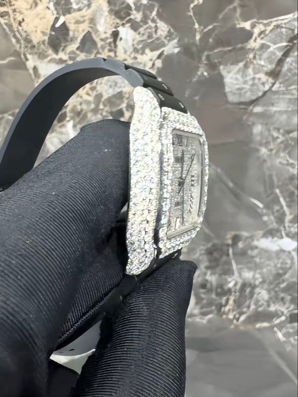 1:1 Iced Out Black Band Luxury Wrist Bling