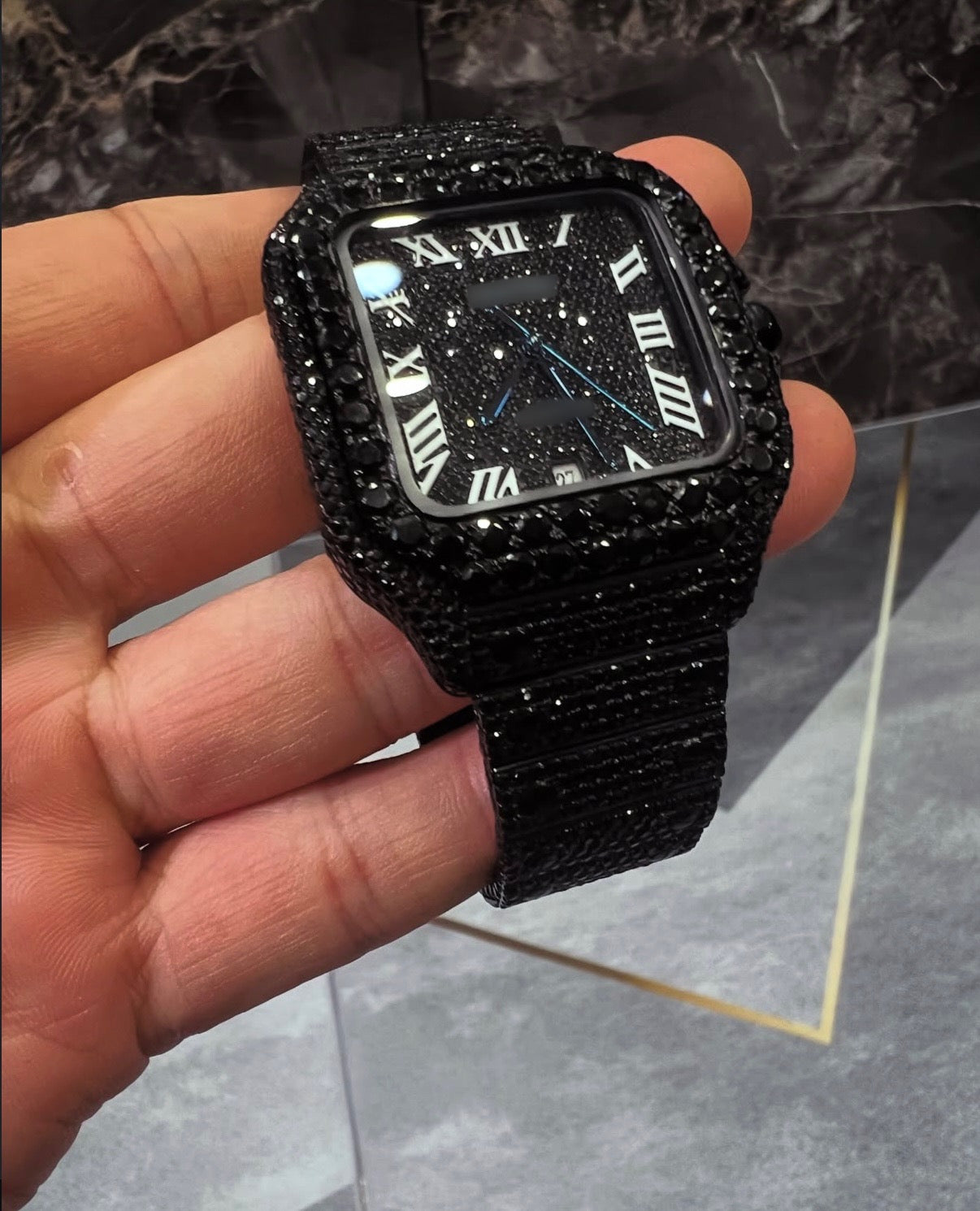 1:1 Fully Blacked Out Bussdown Wrist Bling